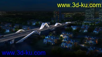 场景 模型下载  max  温州桥的图片