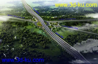 场景 模型下载  max  天桥，高架桥的图片