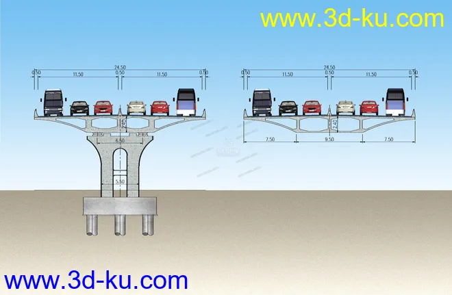 场景 模型下载  max  天桥，高架桥的图片9