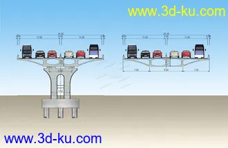 场景 模型下载  max  天桥，高架桥的图片