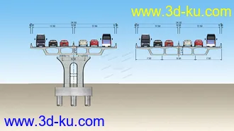 场景 模型下载  max  天桥，高架桥的图片