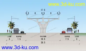 场景 模型下载  max  天桥，高架桥的图片