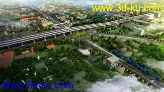 场景 模型下载  max  天桥，高架桥的图片