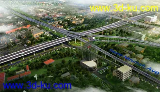 场景 模型下载  max  天桥，高架桥的图片