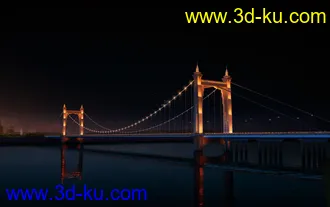 场景 模型下载  max  斜拉桥 创意桥设计 白天 夜景的图片