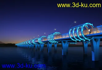 场景 模型下载  max  斜拉桥 创意桥设计 白天 夜景的图片
