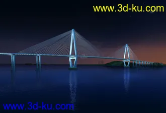 场景 模型下载  max  斜拉桥 创意桥设计的图片