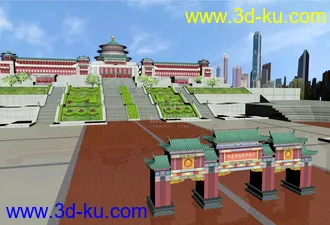 3D打印模型重庆大礼堂广场的图片