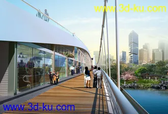 场景 模型下载  max  斜拉桥 创意桥设计 夜景的图片