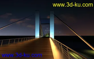 场景 模型下载  max  斜拉桥 创意桥设计 夜景的图片