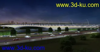场景 模型下载  max  斜拉桥 创意桥设计 夜景 白天的图片