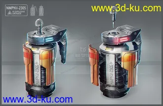 3D打印模型手榴弹的图片