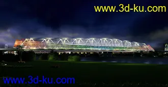 场景 模型下载  max  创意桥设计 白天 夜景的图片