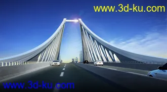 场景 模型下载  max  创意桥设计 白天 夜景的图片