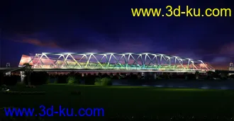 场景 模型下载  max  创意桥设计 白天 夜景的图片