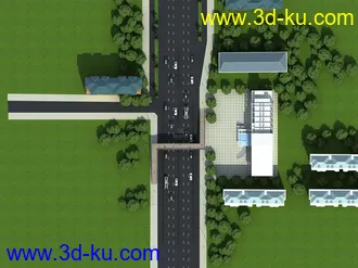 天桥 场景 模型下载  max  创意桥设计 白天 夜景的图片