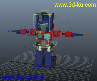 3D打印模型Q版的擎天柱带绑定的图片