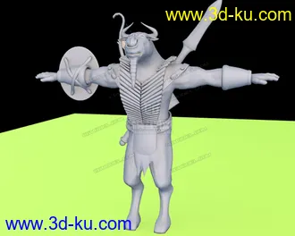牛头战士3D模型的图片