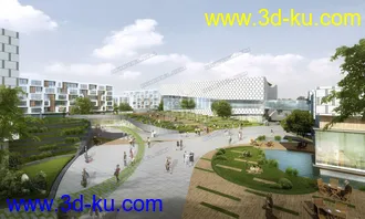 潥阳茶文化中心外建筑及场景模型的图片