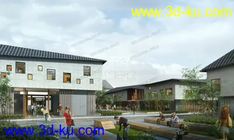 潥阳茶文化中心外建筑及场景模型的图片