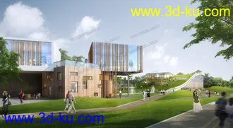 潥阳茶文化中心外建筑及场景模型的图片