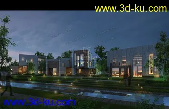 潥阳茶文化中心外建筑及场景模型的图片