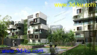 潥阳茶文化中心外建筑及场景模型的图片