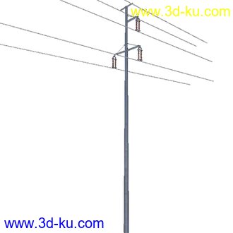 3D打印模型单回直线钢管杆的图片