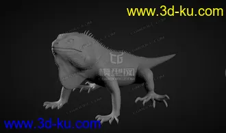 3D打印模型绿鬣蜥 粗模  蜥蜴 粗模 雕刻可用的图片