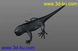 3D打印模型绿鬣蜥 粗模  蜥蜴 粗模 雕刻可用的图片