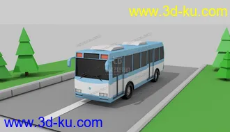 3D打印模型lowpoly bus 低面巴士的图片