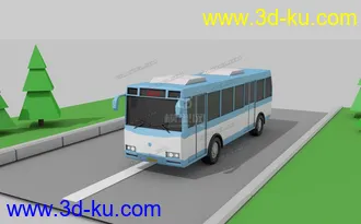 3D打印模型lowpoly bus 低面巴士的图片