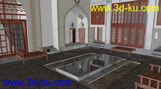 3D打印模型清真寺 伊斯兰庭院 中东土豪的图片