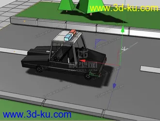 3D打印模型低面警车 lowpoly police car的图片