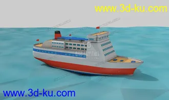 3D打印模型低面游轮 lowpoly cruise的图片