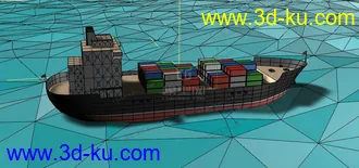 3D打印模型低面货轮  lowpoly cargo的图片