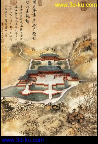 3D打印模型一套很不错的中国古代建筑的图片