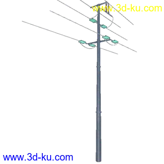 3D打印模型单回转角钢管杆的图片