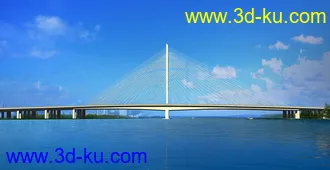 大桥 斜拉桥 蓝天 模型下载的图片