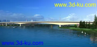 大桥 斜拉桥 蓝天 模型下载的图片