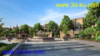 3D打印模型免费分享一个小区园林景观 别墅景观的图片