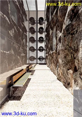 3D打印模型现代简约公共休息区的图片