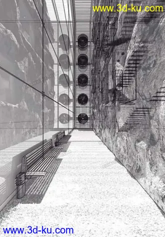 3D打印模型现代简约公共休息区的图片