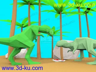 3D打印模型恐龙抢肉的图片