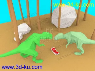 3D打印模型恐龙抢肉的图片