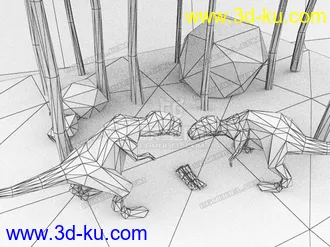 3D打印模型恐龙抢肉的图片