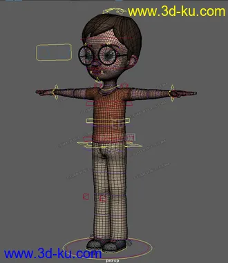 3D打印模型免费-卡通Q版本男孩-带绑定 控制的图片