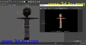 3D打印模型免费-卡通Q版本男孩-带绑定 控制的图片