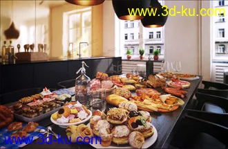 3D打印模型免费影视级-食物-面包-蛋糕-餐具-厨房的图片