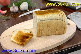 3D打印模型免费影视级-食物-面包-蛋糕-餐具-厨房的图片